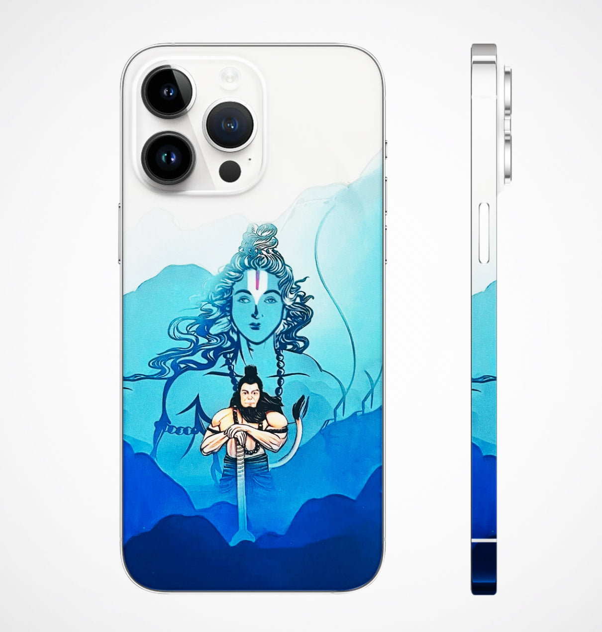 Hanuman And Ram Mountains 3D Embossed Phone Skin - Skinly