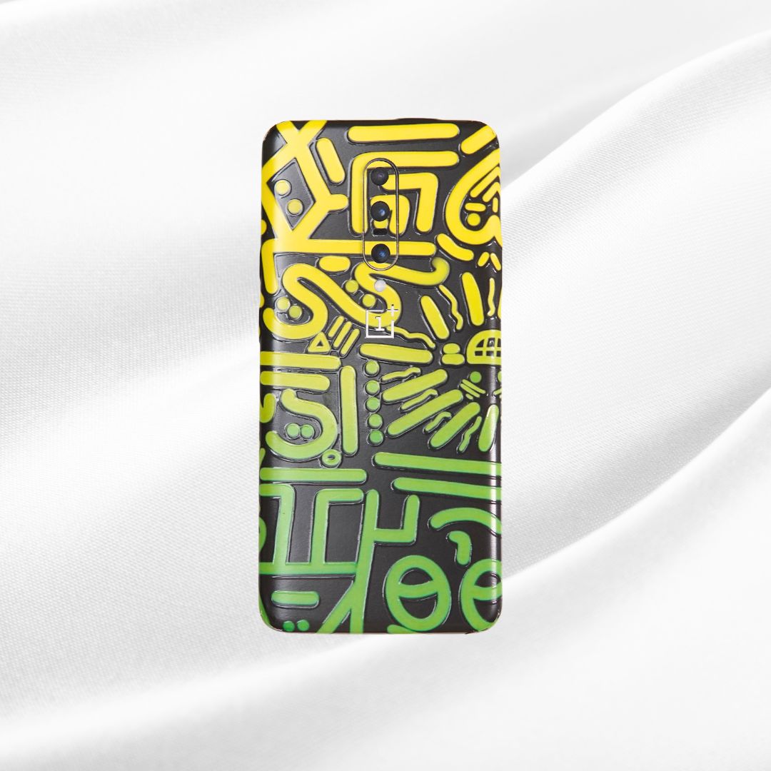 Green Yellow Line Doodle 3D Textured Phone Skin - Skinly