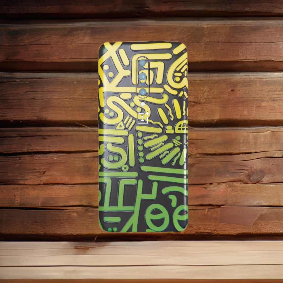 Green Yellow Line Doodle 3D Textured Phone Skin - Skinly