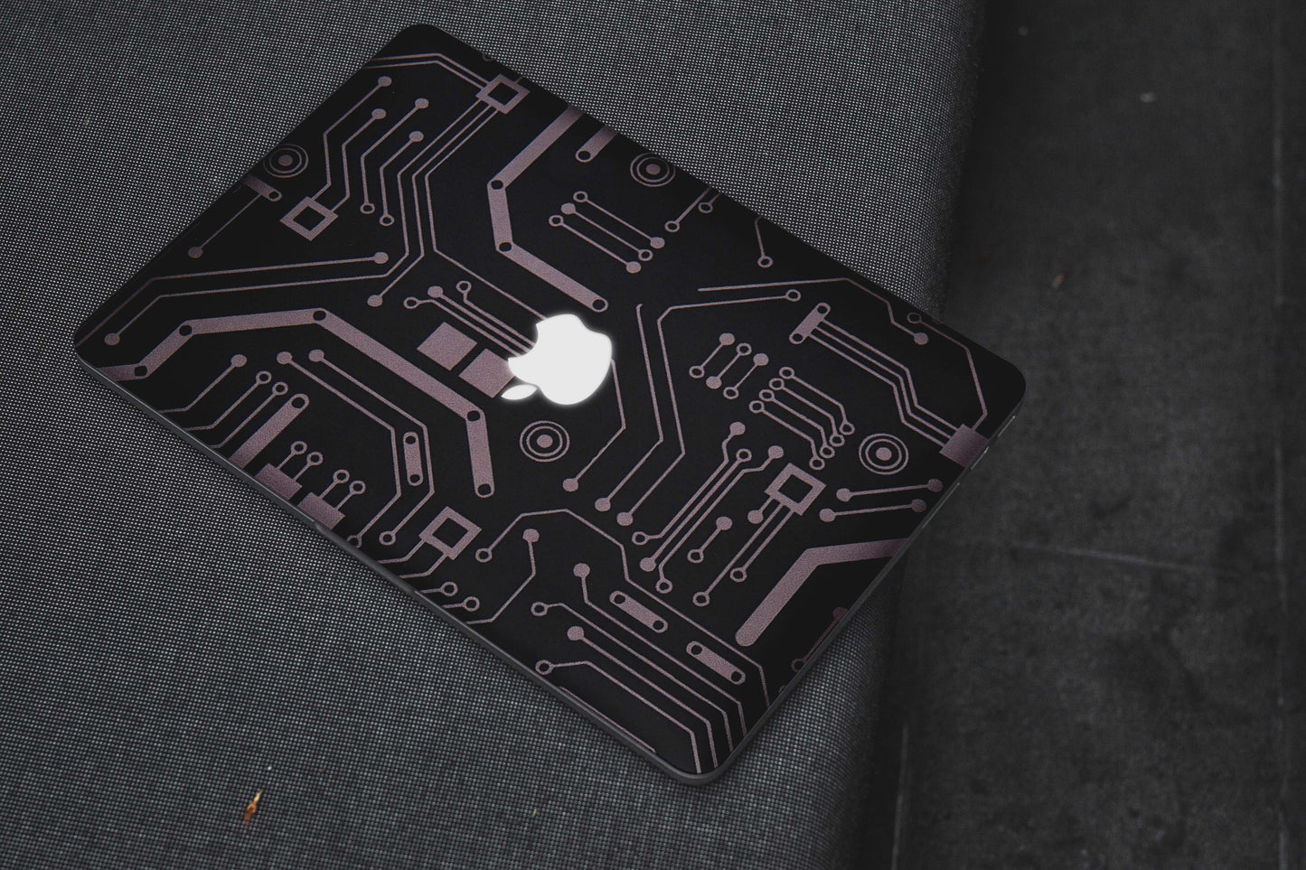 Black Tech Circuit Matte Finish Laptop Skin