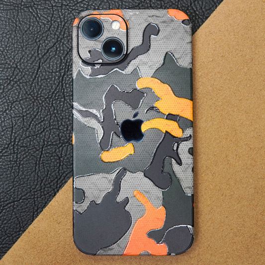 Orange Camouflage 3D Textured Phone Skin