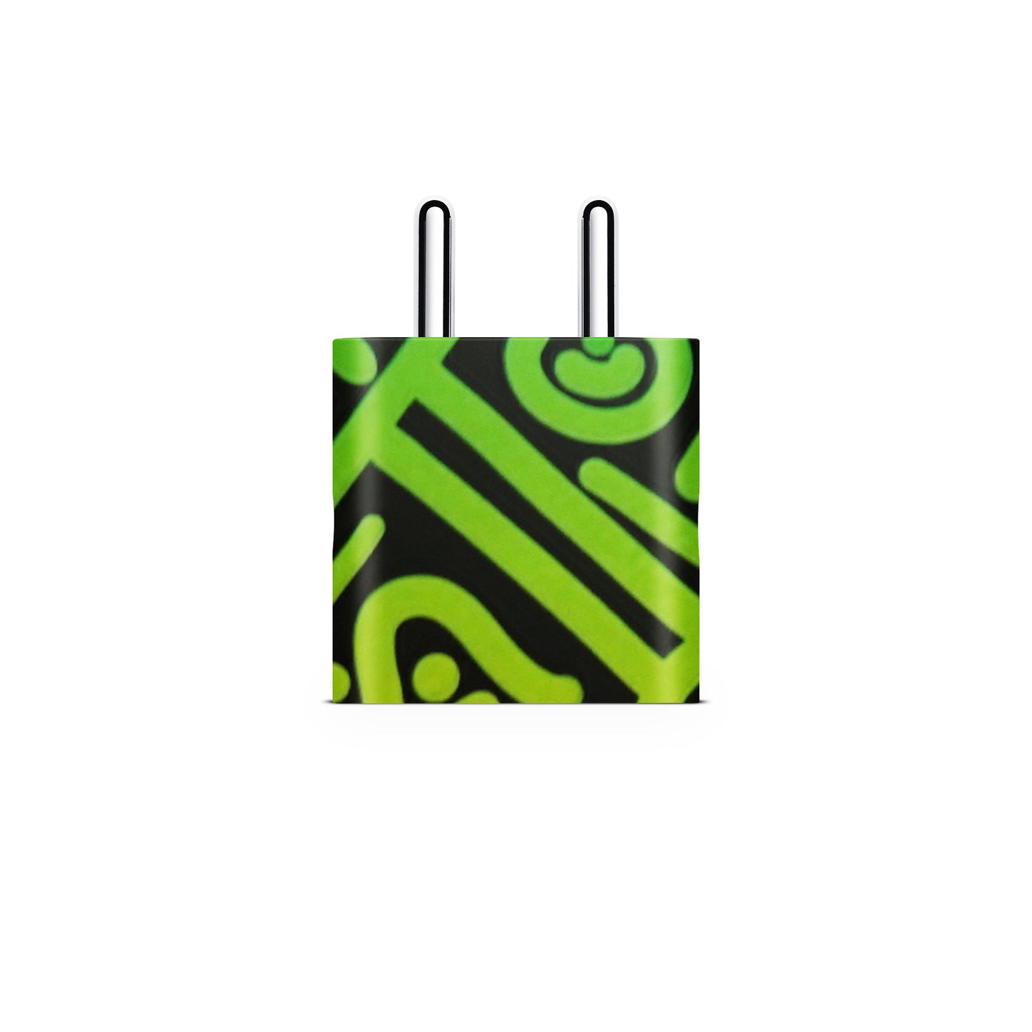 Green Yellow Line Doodle 3D Textured Skin For Charger