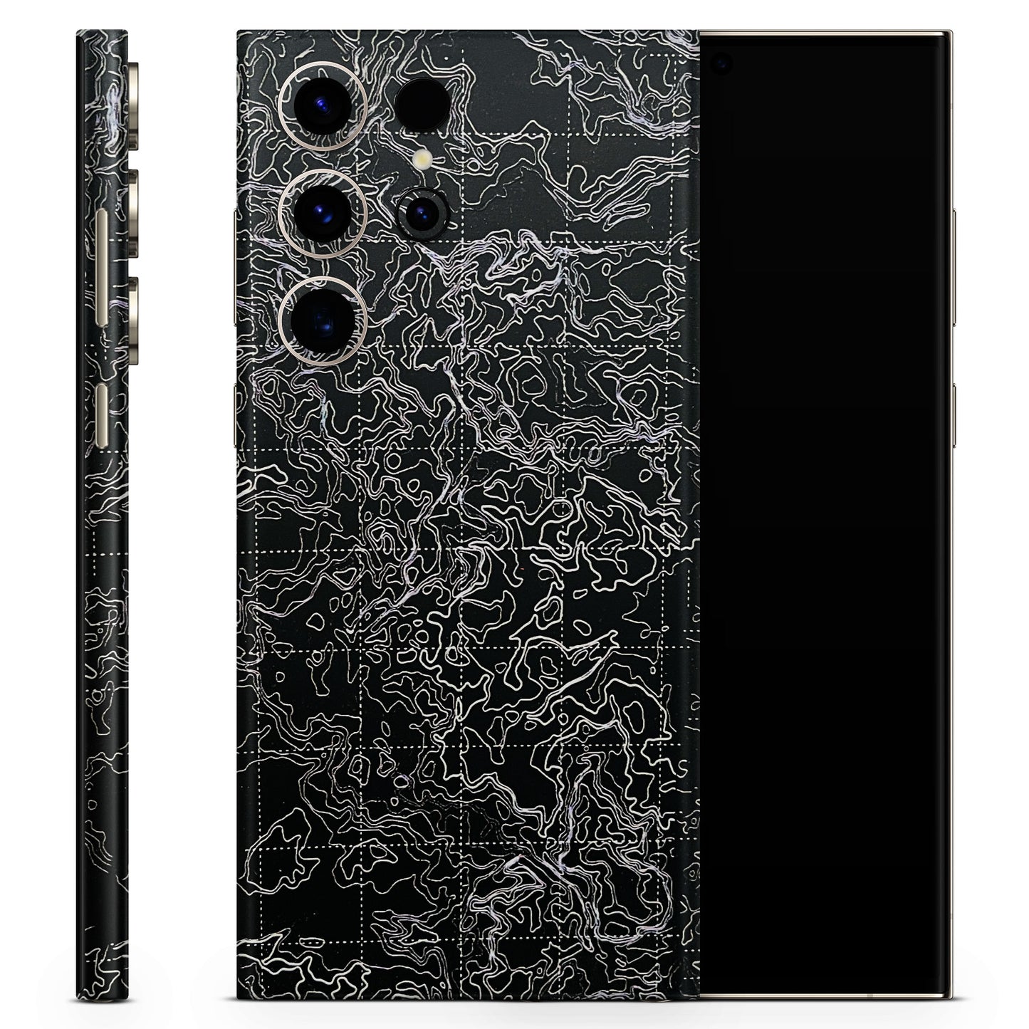 Black map Texture 3D Phone Skin - Skinly