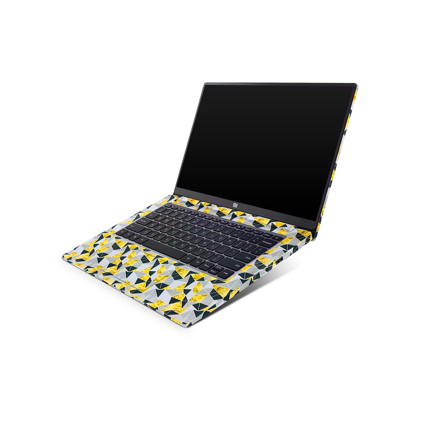 Grey Gold Tiles 3D Textured Laptop Skin