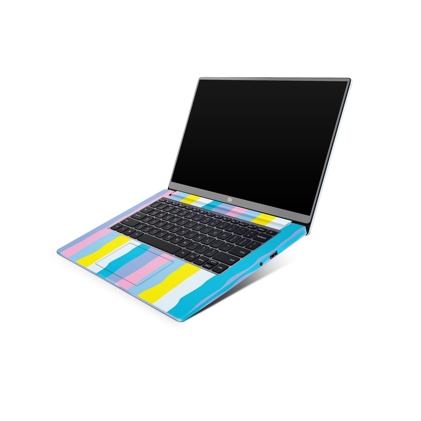 Pink And Yellow Rainbow Pattern Matte Finish Latest Laptop Skin