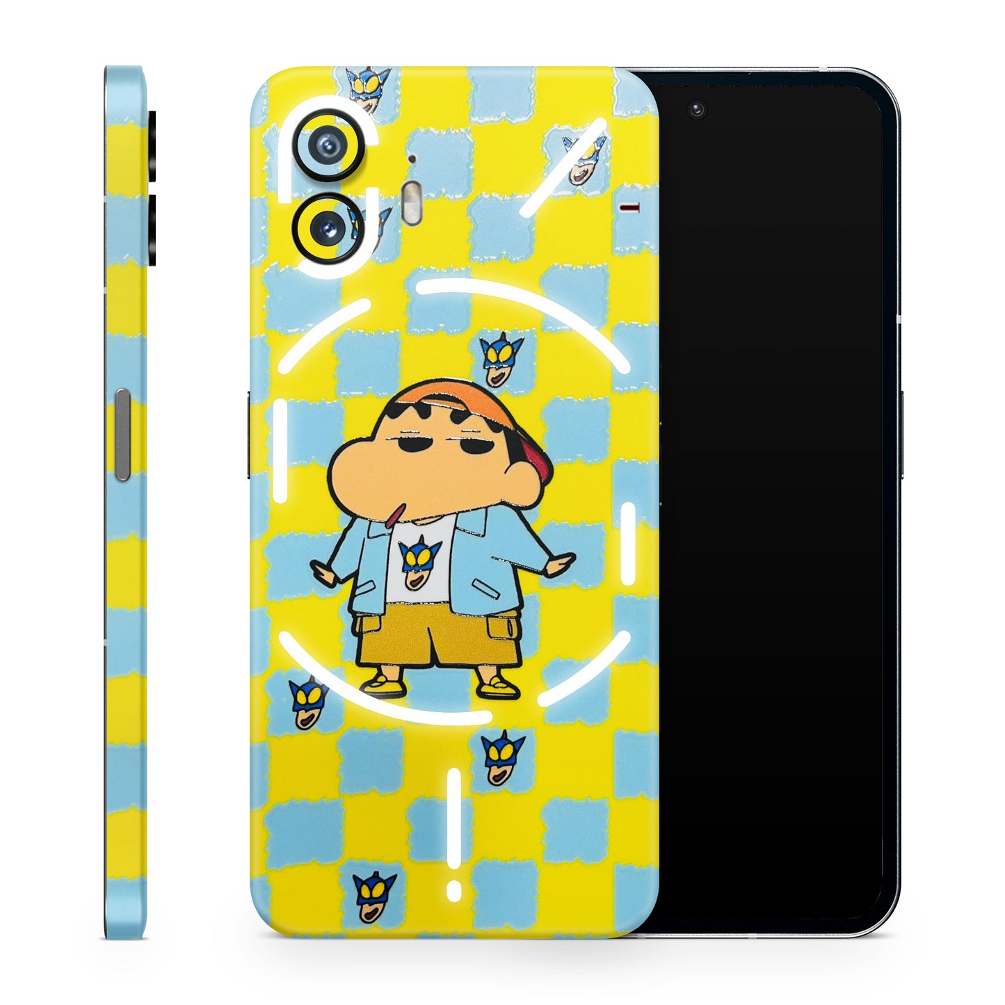 Yellow Blue Shinchan Cute 3D Finish Phone Skin
