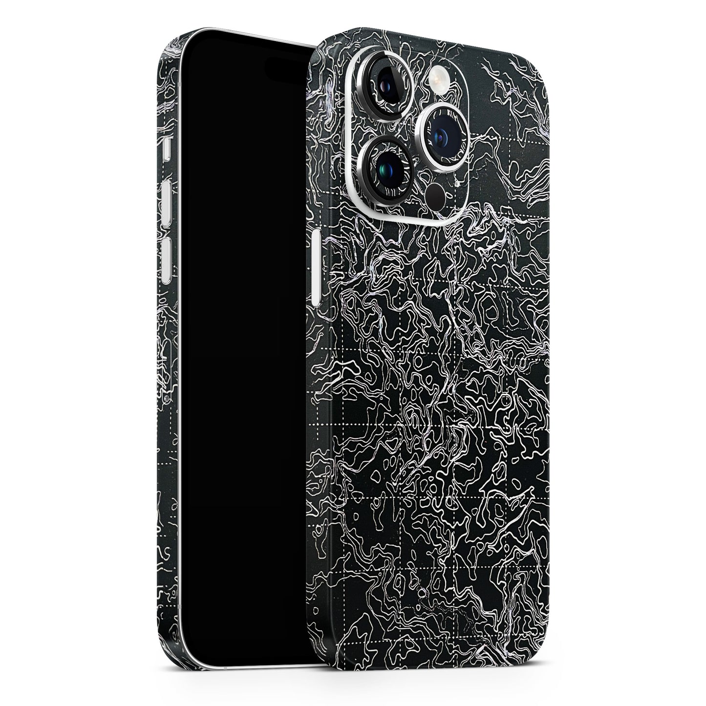 Black map Texture 3D Phone Skin - Skinly