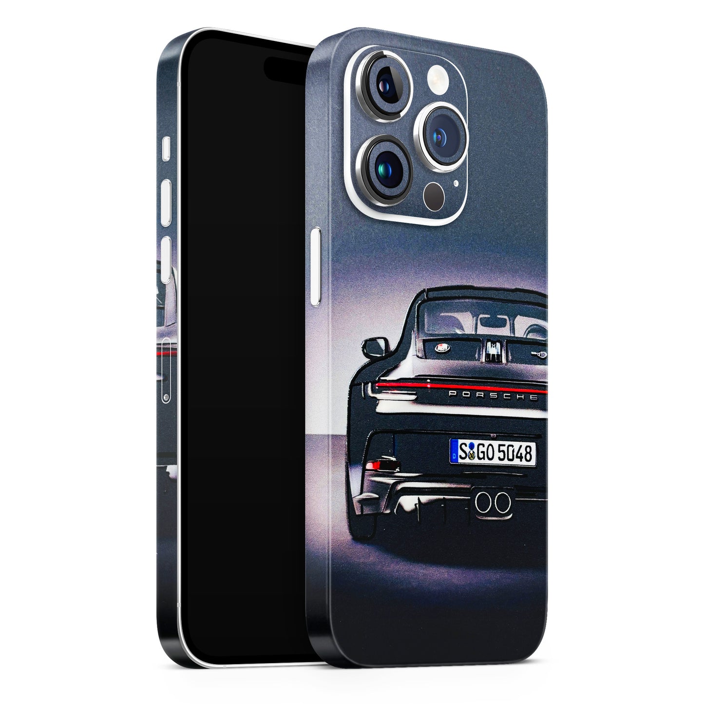 New Black Porsche GT3 3D Embossed Phone Skin