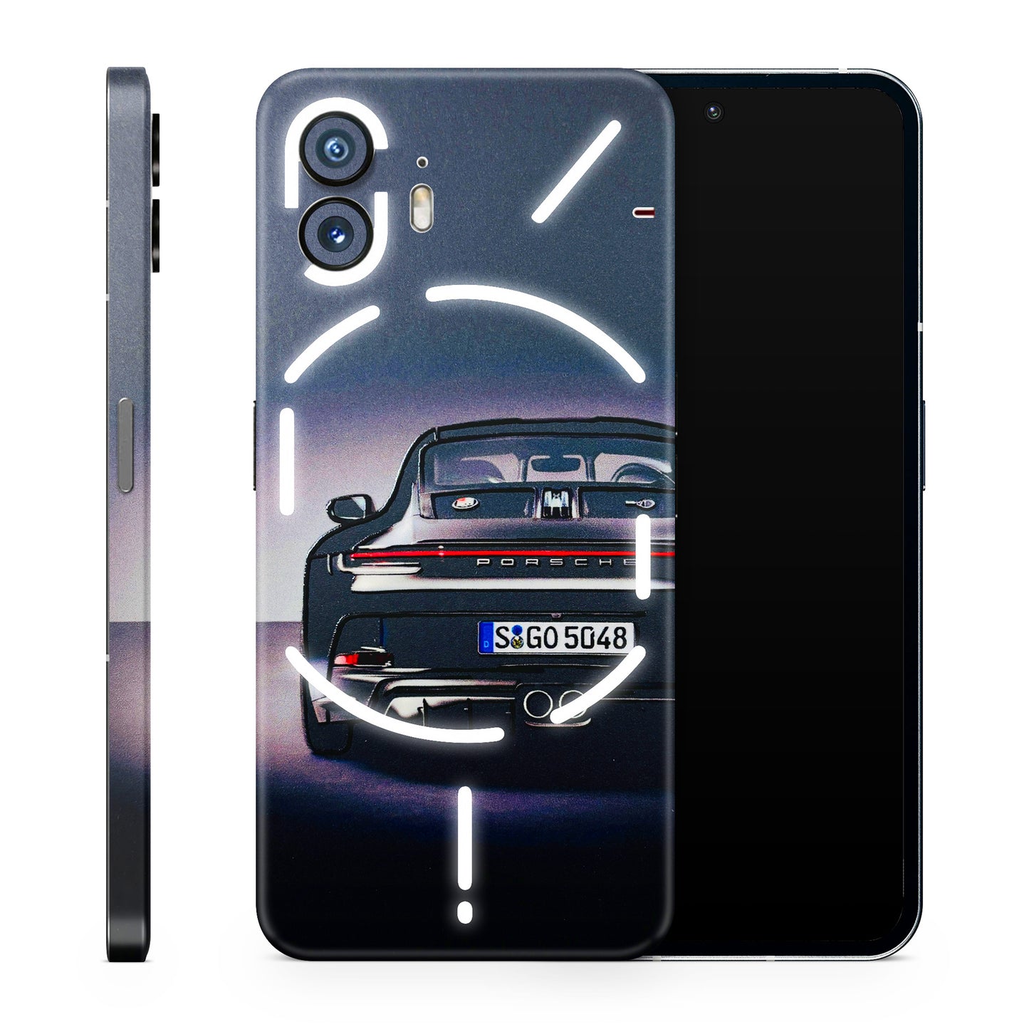 New Black Porsche GT3 3D Embossed Phone Skin