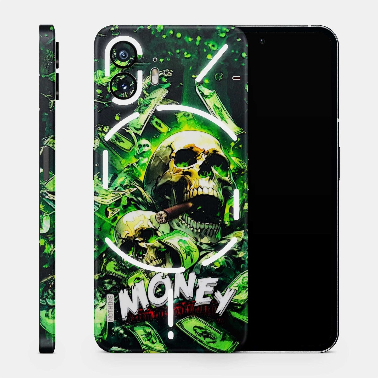 Skull Money 3D Embossed Phone Skin