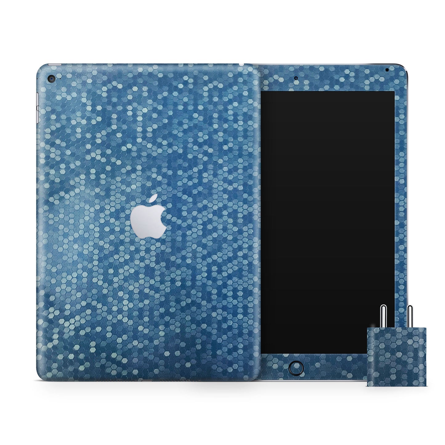Blue Honeycomb 3D Textured Finish Skin For iPad/Tablet