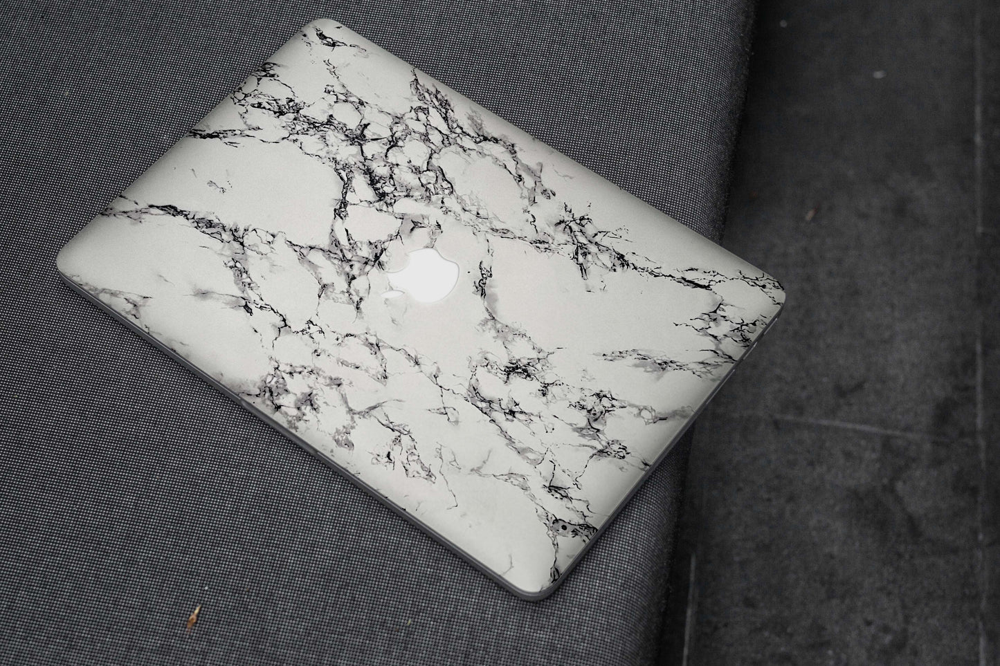 White Marble 3D Textured Laptop Skin