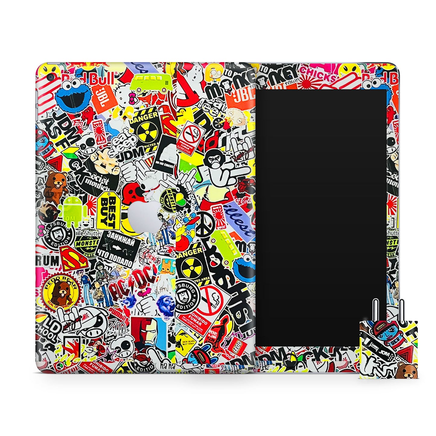 Jumbled Sticker Grafitti Matte Finish Skin For iPad/Tablet