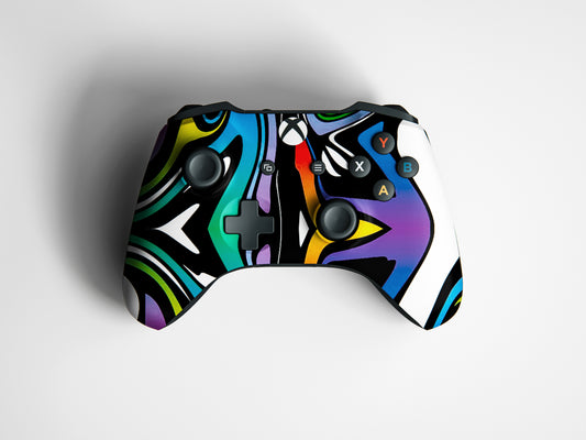 Abstract Colour Paints Matte Finish Controller Skin