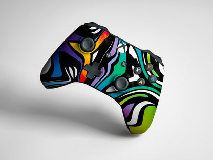 Abstract Colour Paints Matte Finish Controller Skin