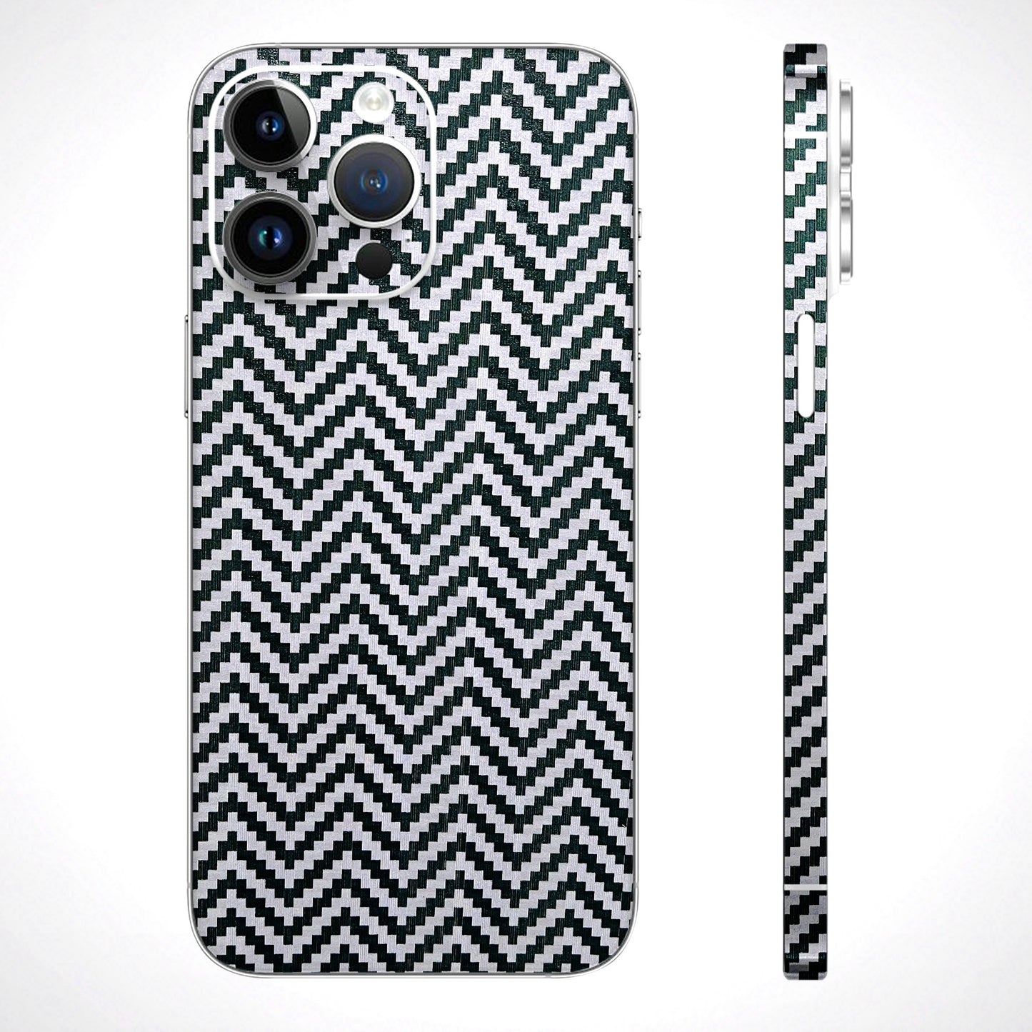 Grey Black Zig Zag Scratchless Fiber Premium Phone Skin