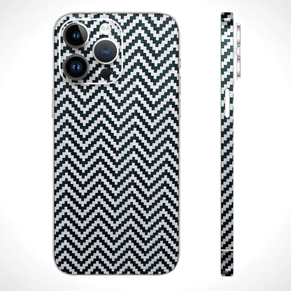 Grey Black Zig Zag Scratchless Fiber Premium Phone Skin