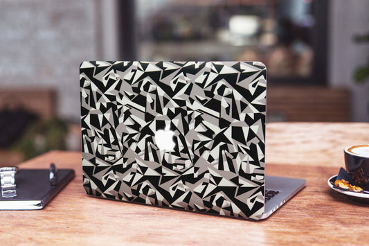Colourfull Black And White Tiles Matte Finish Laptop Skin