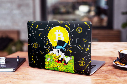 Scrooge McDuck With Bitcoin 3D Textured Laptop Skin