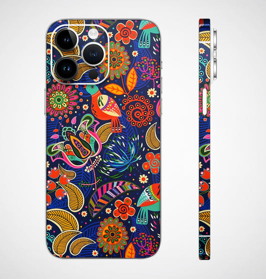 Artistically Abstract Blue 3D Embossed Phone Skin