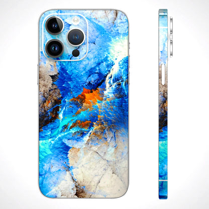 Blue Waves Abstract Matte Finish Phone Skin