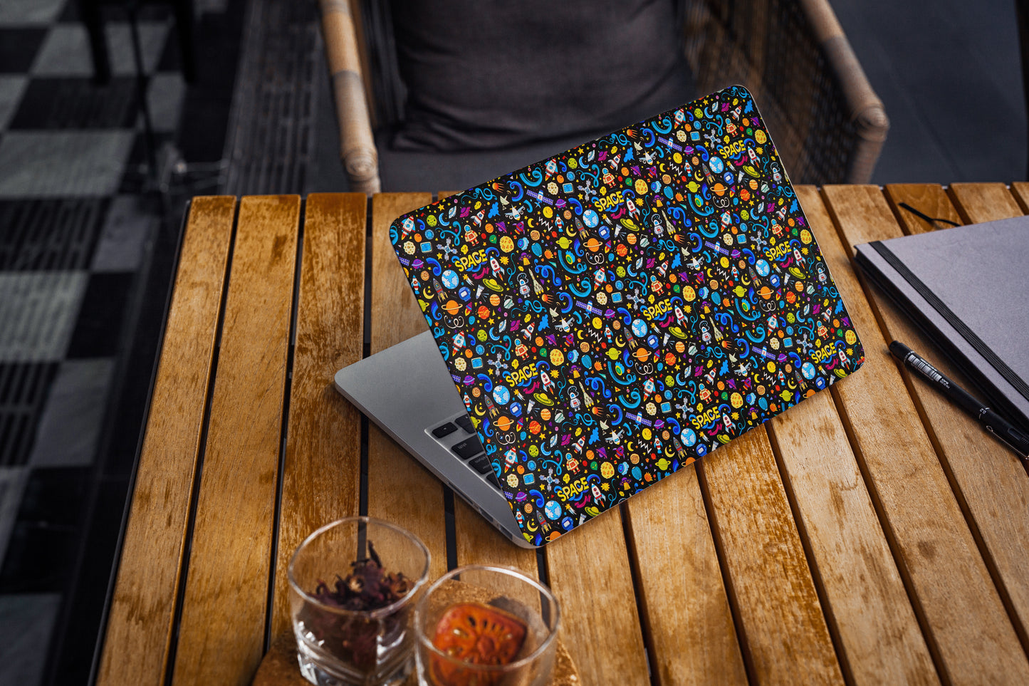 Space Doodles 3D Textured Laptop Skin - Skinly