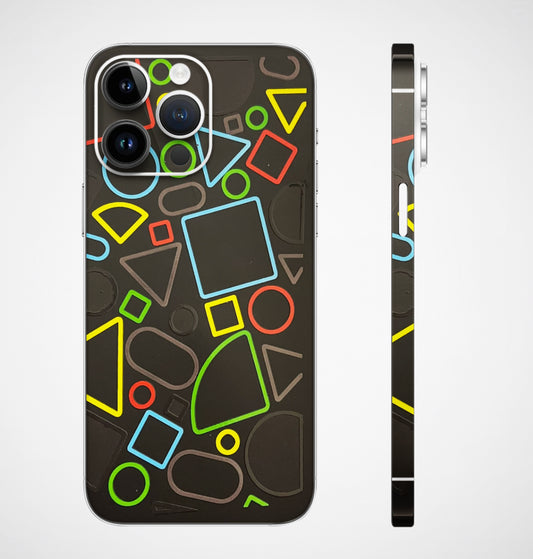 Black Shapes 3D Embossed Phone Skin