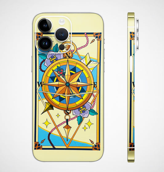 Abstract Compass 3D Embossed Phone Skin