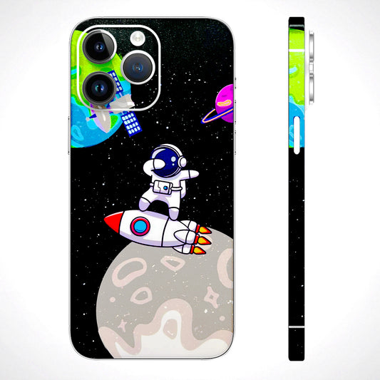 Astronaut Vibing Toon Running Matte Finish Phone Skin