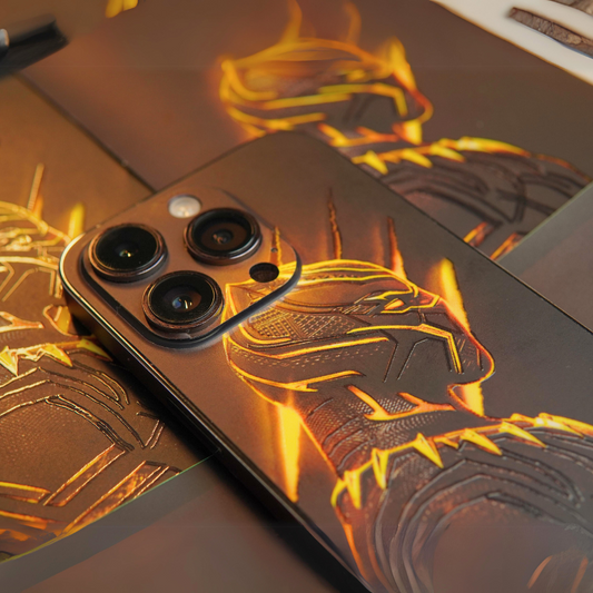 Gold Black Panther 3D Textured Phone Skin