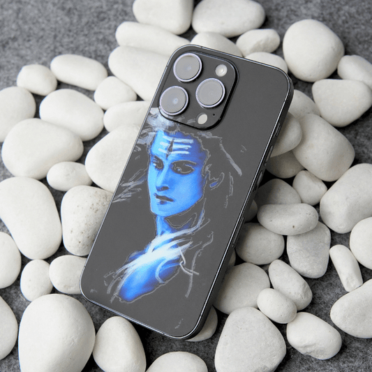 Har Har Mahadev Blue/Black 3D Textured Phone Skin - Skinly