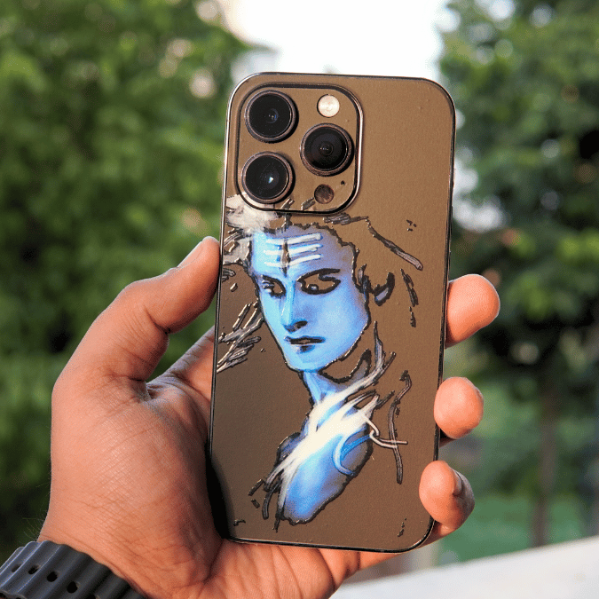 Har Har Mahadev Blue/Black 3D Textured Phone Skin - Skinly