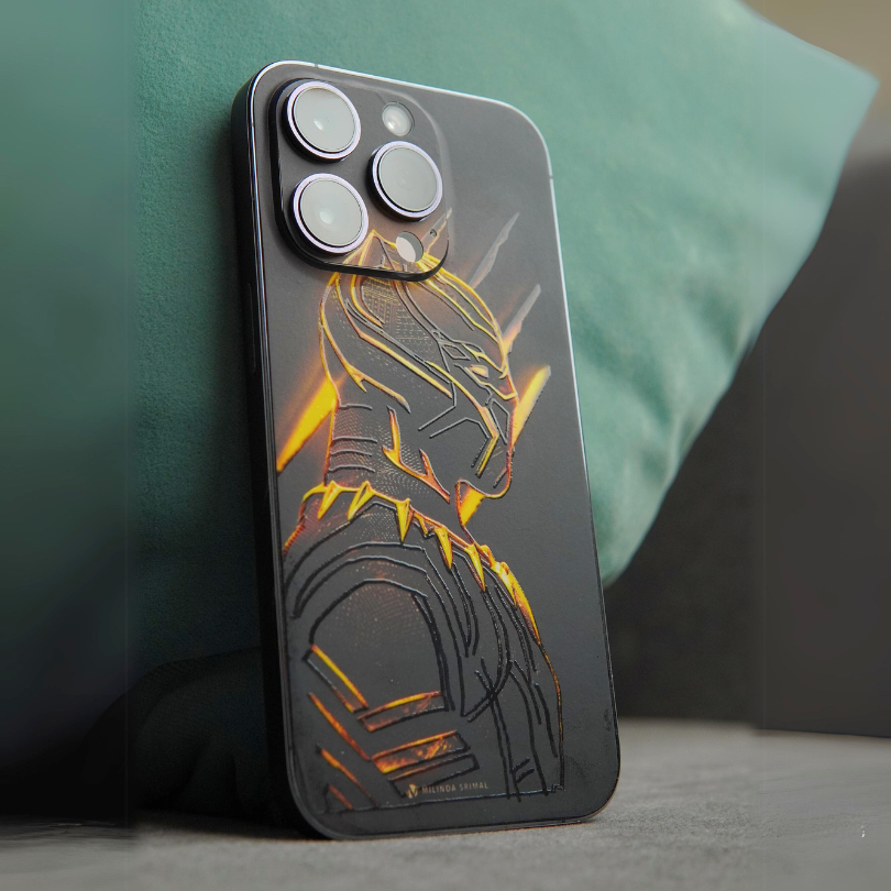 Gold Black Panther 3D Textured Phone Skin - Skinly