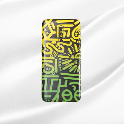Green Yellow Line Doodle 3D Textured Phone Skin - Skinly
