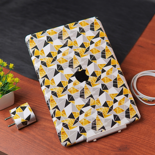 Yellow Grey Tile 3D Textured Skin For iPad/Tablet - Skinly