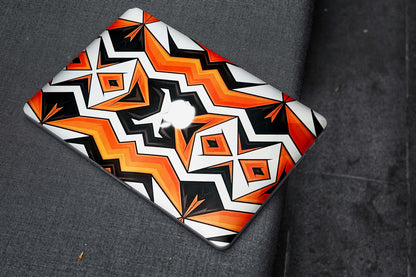 Black And Orange Abstract 3D Textured Laptop Skin