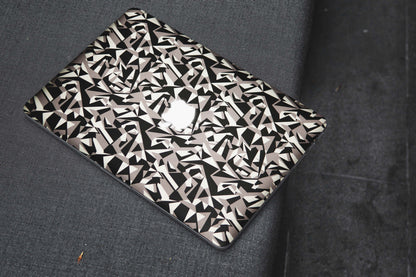 Colourfull Black And White Tiles Matte Finish Laptop Skin