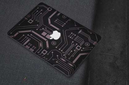 Black Tech Circuit Matte Finish Laptop Skin