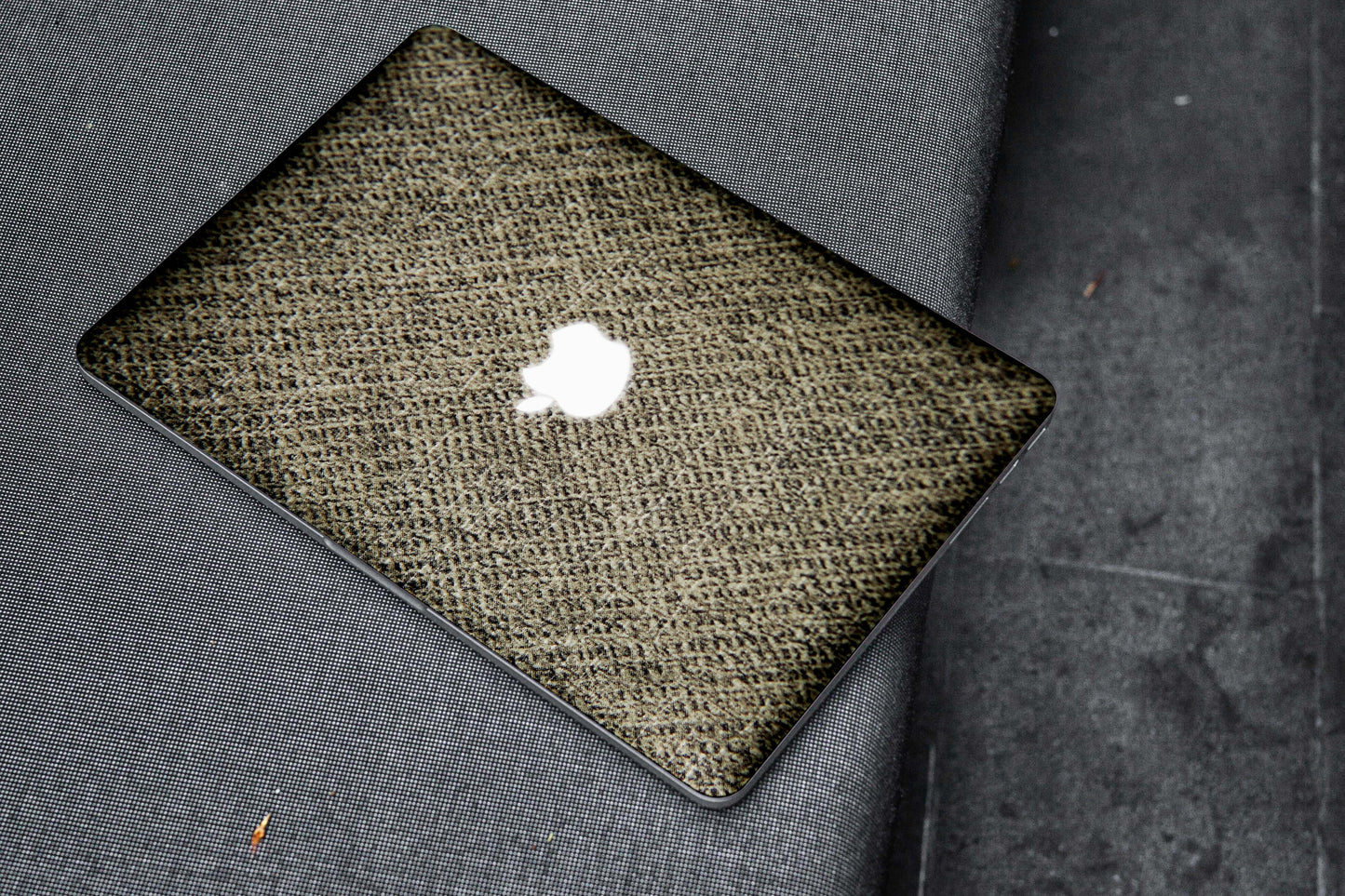Premium Beige Febric 3D Textured Laptop Skin