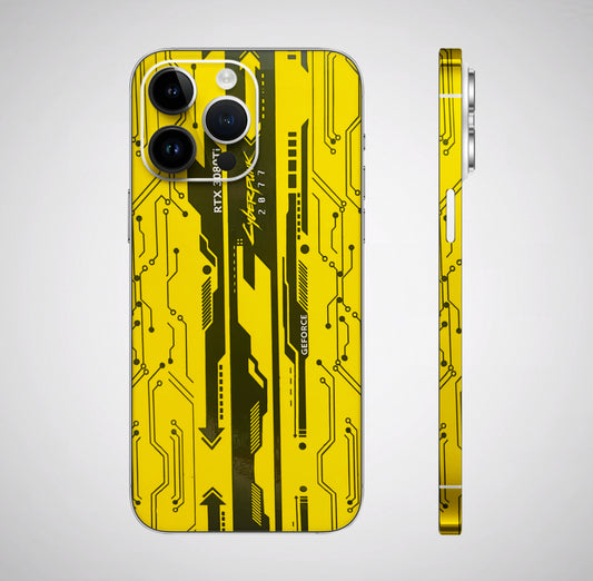 Yellow Cyberpunk 3D Embossed Phone Skin - Skinly