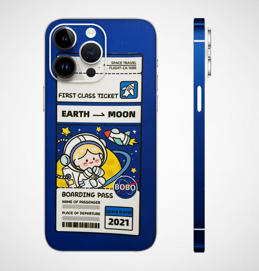 Boarding pass to Moon 3D Embossed Phone Skin
