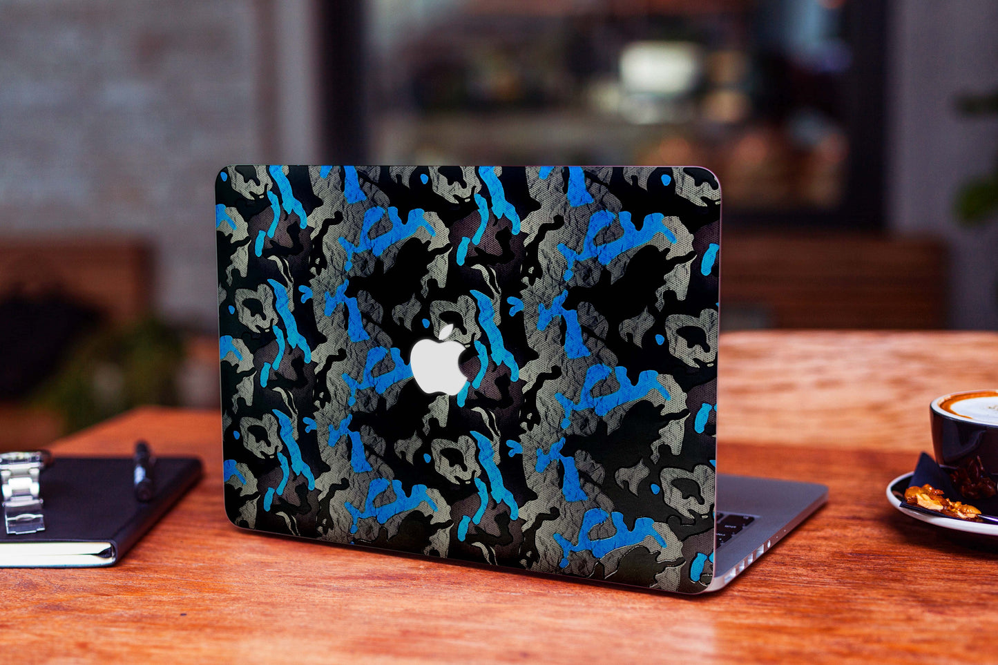 Blue Black Camo 3D Textured Laptop Skin
