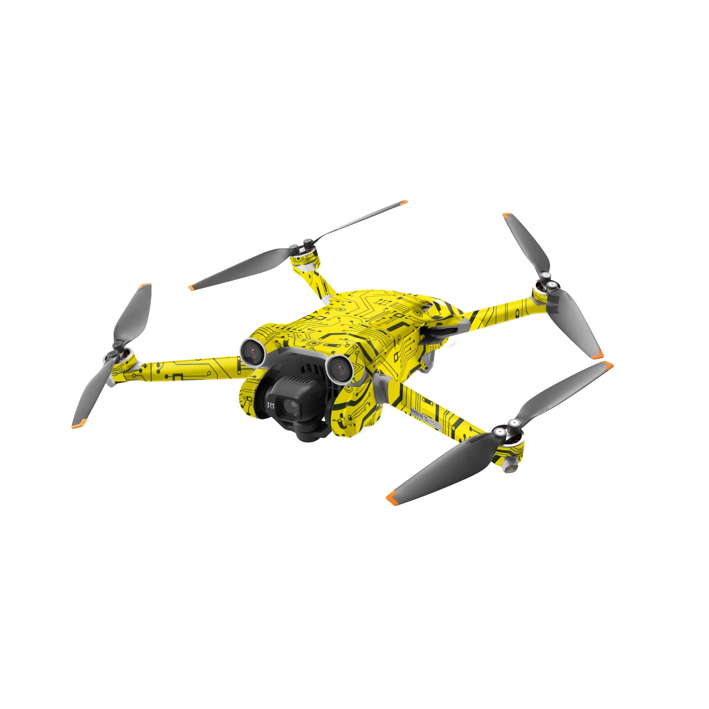 Yellow Tech Circuit Matte Finish Drone Skin