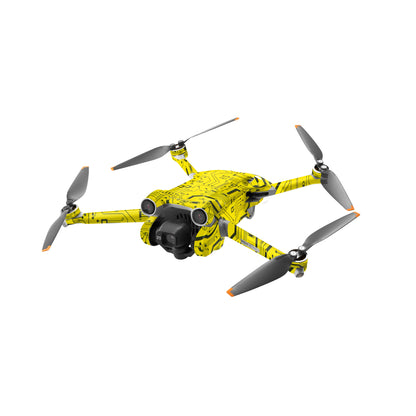 Yellow Tech Circuit Matte Finish Drone Skin