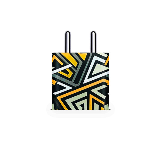 Grey Yellow Matte Finish Skin For Charger
