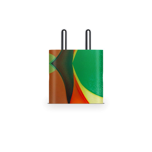 Green And Orange Paint Design Matte Finish Latest Skin For Charger