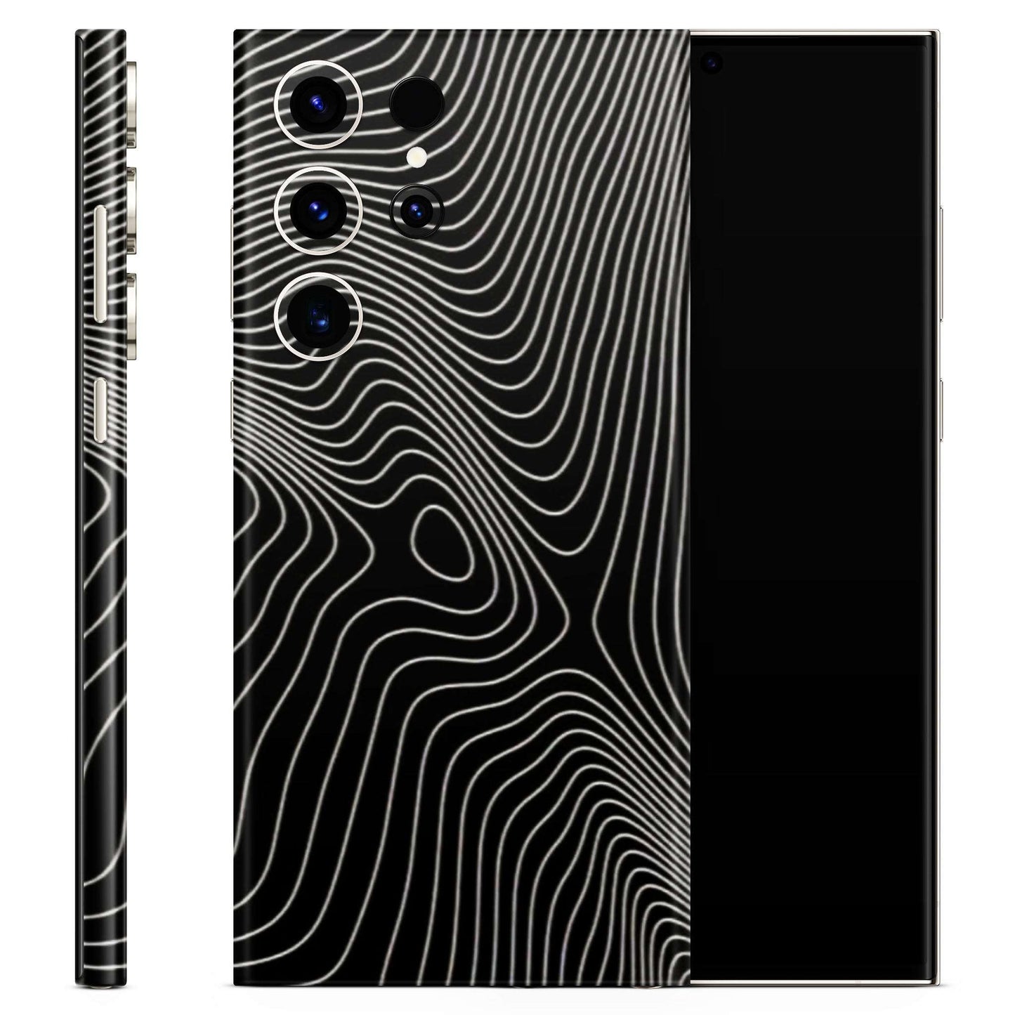 Abstract White Line Map 3D Textured Latest Phone Skin