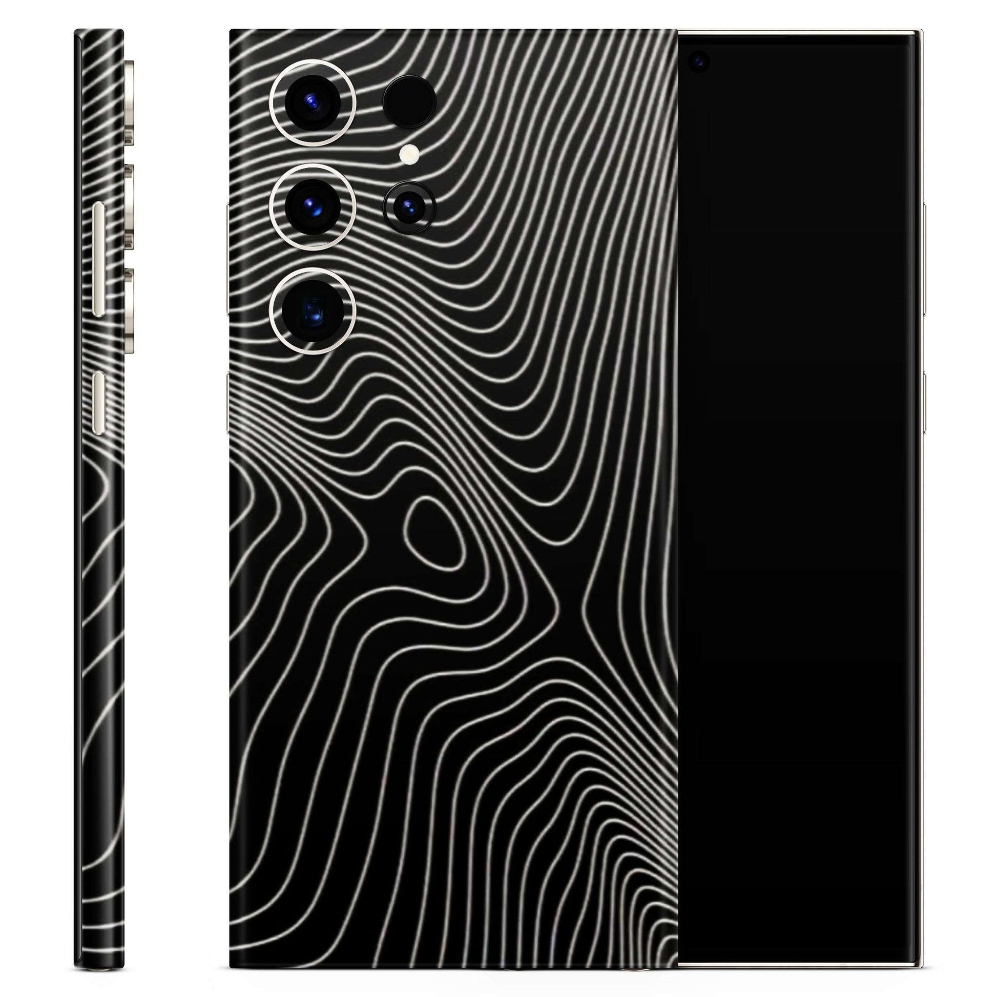 Abstract White Line Map 3D Textured Latest Phone Skin