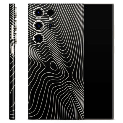 Abstract White Line Map 3D Textured Latest Phone Skin