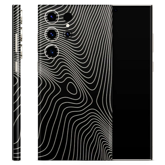 Abstract White Line Map 3D Textured Latest Phone Skin